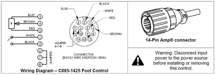 SSC Lorch TIG Welder Remote Foot Pedal 14 Pin (FR-35)