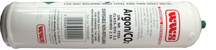 CO2-Argon gas bottle disposable